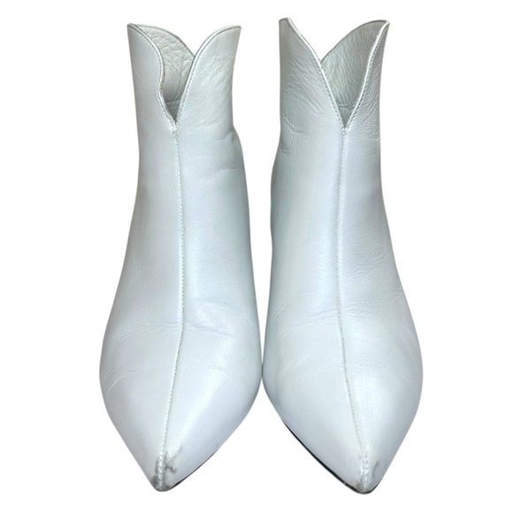 Anine Bing - Women’s ‘Frankie’ Leather Kitten Heel Booties - White, 37 IT, 7 US - Picture 10 of 15